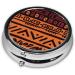 Buy African Mud Cloth Tribal Metal Pill Box - Portable 3-Compartment Round Design for Small Pills | Perfect for Travel - Buy Online on GoSupps.com