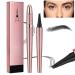 Magic Eyebrow Pencil - 2024 New 3D Waterproof Microblading Eyebrow Pencil Contouring Pen - Natural Long-Lasting Fine Stroke Microblading 4 Tip Eyebrow Pencil (Black)