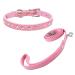 Newtensina Cute Diamante Puppy Collar and Leash Set Bling Suede Collar with Lead for Small Dogs Cats - Pink - XS XS Pink