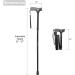 Vaunn Medical Easy Grip Adjustable Folding Cane Walking Stick - Compact & Safe Assistive Mobility Aid for Men, Women, Elderly, Disabled, and Pregnant - Black/Gray - Buy Online on GoSupps.com
