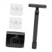 1 Set Razor Set Vintage Manual Shaver Manual Safety Shaver Portable Manual Razor Handle Shaver Double-sided Shaver Professional Razor Portable Shaver Safe Razor Handle Razor 1 Count (Pack of 1) Black