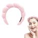 Hogitpe Co Spa Headband Women - Face Wash with Sponge Spa Headband Terry Cloth Fabric Headband Makeup Removal  Shower  Mask - Skin Care Soft and absorbent material Headband Croissant Headband (Pink)