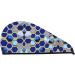 Buy Blue Hexagon & Diamond Coral Velvet Dry Hair Cap with Buttons | Anti-Frizz for Curly Long & Thick Hair International Shipping Available - Buy Online on GoSupps.com