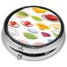 Mid Century Modern Mini Round Pill Box | 3 Compartment Travel Pill Organizer | Portable Medicine Case for Home & Office - Buy Online on GoSupps.com