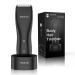 VIKICON Electric Groin Hair Trimmer: Ball Shaver & Body Groomer for Men Waterproof Wet / Dry Body Hair Clippers, Male Hygiene Razor with Standing Recharge Dock, Replaceable Ceramic Blade Heads (Black)