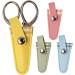 4pcs Leather Scissors Covers Colorful Lattice Scissors Caps Pointed Nipper Sheath Beauty Tool Supplies for Embroidery