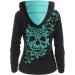 Bigfanshu Womens Female Sweatshirt Fashion Butterfly Skull Print Hoodie Tops Casual Pullovers Black X-Large - Buy Online on GoSupps.com