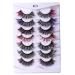 Eyelashes With Color On The End Fluffy Colored Mink Lashes 5D Dramatic Color Lashes Pack Rainbow Fake Colorful Eyelashes Strips 7 Pairs