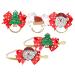 Lurrose 5pcs Christmas Santa Hair Tie Bow Hair Scrunchie Christmas Hat Tree Santa Hair Tie for Kids Girls