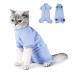 Lollanda Katzenbody after op castration cat cats suitical for recovery suit cat relaxation suit for cats operation surgical recovery suit for cats abdominal wounds (blue m)