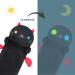 Black Night Light Cat Plush Pillow 44in - Luminous Stuffed Animal for Kids - Buy Online on GoSupps.com