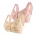 2024 ai 2pc women comfortable large size front open button medium older collect no steel ring comfortable corsages & busttiers for women pink 46