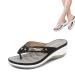 EROOLU Women's Arch Support Soft Cushion Flip Flops Thong Sandals Slippers Orthotic Flip Flops Plantar Fasciitis Sandals (43 Black) 43 Black