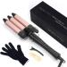 Lockenstab 3 Barrels Curling Iron for Beach Waves | Large Curls Mermaid Rod - 25mm Pink & Black - Perfect for Short & Long Hair - Buy Online on GoSupps.com