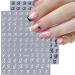 Letter Nail Stickers - 8 Sheets Old English 3D Decals | Retro Cursive Nail Art Accessories for Women & Girls - Buy Online on GoSupps.com