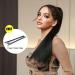 Oefei 24-Inch Black Long Straight Synthetic Ponytail Extension with Velcro Fastener Natural Braid Hairpiece for Women - Buy Online on GoSupps.com