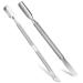Cuticle Pusher Tool Kit 2 Pack Stainless Steel Nail Cuticle Cleaner Tool Dual Head UV Gel Nail Polish Remover Tool Nail Art Cuticle Trimmer for Removing Dead Skin on Fingers Nail Art 2-piece set