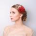 minkissy Red Flower Hair Clip Red Rose Hair Clip Wedding Rose Hair Clip Fabric Flower Brooch Pin Flower Hairpin Flamenco for Wedding Women (Dark Red) - Buy Online on GoSupps.com