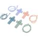 Rvsky 4-Pack Silicone Baby Bite Rings Odorless Colorful Teething Relief Toys for Toddlers with Carrying Band - Buy Online on GoSupps.com