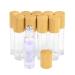 10ml(1/3oz) Roll On Bottles 10 Pack Glass Roller Bottles Essential Oil Bottles Perfume Cosmetic Sample Bottles With Stainless Steel Roller Ball&Bamboo Lids