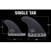 Ho Stevie! Quad Surfboard Fins Set - Twin Tab or Single Tab, Black with Fin Bag, Screws, Wax Comb, and Fin Key - Buy Online on GoSupps.com