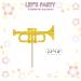Set of 24 Trumpet Cupcake Toppers for Music Theme Birthday Gold Glitter Trombone Music Instrument Sign Cupcake Toppers Cake Decorations for Baby Shower/Wedding Party Supplies - Buy Online on GoSupps.com