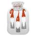 Snowflake Christmas hat hot water bottle with soft fleece cover 2 litre hot water bag for hot and cold compresses