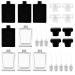 Enenes Glass Refillable Perfume Bottle 8Pcs Portable Square Empty Glass Perfume Atomizer Bottle 30ml Spray Glass Bottle Atomizer Container(4Black 4White) Black White
