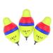 Kangdun 3 Pcs Color Change Alarm Lighted Bobbers for Night Fishing - Green Red LED Light Up Fishing Bobbers - 50g Fishing Foam Floats in 1 Pack for Day & Night Use