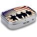 Shop Armed Forces American Print Pill Box - 2 Compartment Portable Medicine Organizer | Stylish Metal Pill Case for Pocket & Purse - Buy Online on GoSupps.com