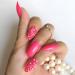 Hujl artificial nails red rose personalized full rhinestones ultra -thin high pressure fake heel nail black green artificial fake nail art decoration