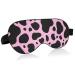 Haskirky Light Blocking Eye Mask Breathable and Adjustable Adult Men and Women Travel on Business Trips Yoga Meditation Light Smooth Comfortable Eye Mask Office Deep Sleep Goodies Pink Cow Print