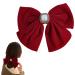 MMDOCO Bow Hair Clip Hair Bow Hair Clips Hair Bows for Women Red Hair Bow Velvet Hair Bow Hair Clips for Girls Hair Bows Barrettes Solid Color (Red)