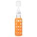 Lifefactory 9oz BPA-Free Glass Baby Bottle with Silicone Sleeve, Stage 2 Nipple - Orange - Buy Online on GoSupps.com