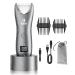 ENSSU Body Hair Trimmer for Men with Light Ball Trimmer Men Waterproof Pubic Groin Hair Trimmer for Men Rechargeable Body Groomer with Standing Recharge Dock& LED Display Gray