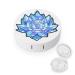 Lotus Crystal Cute Contact Lens Case Travel Portable Round Contact Storage Box Kit with Mirror for Daily Outdoor