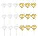 Wedding Cupcake Topper 60 Pcs Glitter Diamond Cupcake Toppers for Bridal Shower Engagement Wedding Party Birthday for Donuts Diamond Donut Picks Cake Decorations Silver & Gold