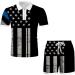 Lroxiy Men's Patriotic American Flag Print Casual Tracksuit Set - Black, Medium - Buy Online on GoSupps.com