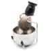 Elvielsl Men's Shaving Brush Kit 3 in 1 Wet Shaving Kit with Badger Hair Shaving Brush Stainless Steel Shaving Bowl Stainless Steel Shaving Brush Stand Holder for Men Traditional Wet Shave