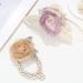 Brinie Floral Hair Claw Pearl Hair Ties Flower Hair Clip Oraganza Hair Decoration Set Flower Ponytail Holder Styling Hair Accessories for Women and Girls (Pack of 2)
