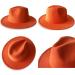 REVKI Wide Brim Fedora Hat - Unisex Two Tone Panama Hat with Belt Buckle, Light Orange - Buy Online on GoSupps.com