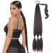 Ponytail Extensions Tie Fake Hair Extensions Long Synthetic Braided Ponytail Hair Extension for Women Hairpiece Pony Tail with Hair for Women(Color:Natural Black)