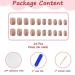 24-Piece Angular Nails Set | Short Glitter French Press-On Ballerina Nails | Blue Border Square Fake Nails for Women & Girls - Buy Online on GoSupps.com