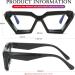 AIEYEZO Thick Cat Eye Glasses | Fashionable Blue Light Blocking Glasses for Women | Anti Eyestrain & Headache Relief | 54mm Black Frame - Buy Online on GoSupps.com