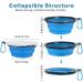 Foldable Dog Travel Bowls (2 Pack) - Safe Silicone Feeding Bowls with Lids & Hooks for Hikes & Camping - 450ml Blue & Black - Buy Online on GoSupps.com
