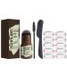 Prreal One Step Eyebrow Stamp Shaping Kit Waterproof Brow Stamp and Shaping Set with With 10 Reusable Eyebrow Stencils Long Long Langow Powder Stick for Women & Girls Beginners (Gray-Black) Gray-Schwarz