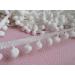 YYCRAFT One Roll 18 Yards Ball Fringe 1" Wide Pom Pom Trim Ribbon Sewing-White One Roll 18 Yards White