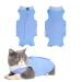 Cat Recovery Suit Cat Surgery Recovery Suit Cat Outfits for Cats Only Cone Collar Alternatives Suit for Cats Weaning Wounds Skin Diseases Cats Anti Licking Pajama Suit(Blue L Size)