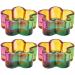 4 Pcs Crystal Flower Shape Nail Art Acrylic Liquid Powder Glass Dappen Dish Clear Glass Cup for Acrylic Nail Art Tools colorful - Buy Online on GoSupps.com