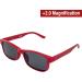 Buy Global Vision Reading Glasses +2.0 Magnification - Red Frame with Clear Lens & Polarized Clip-On Shades | International Shipping Available - Buy Online on GoSupps.com